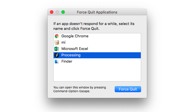 Macでアプリケーションを強制終了
