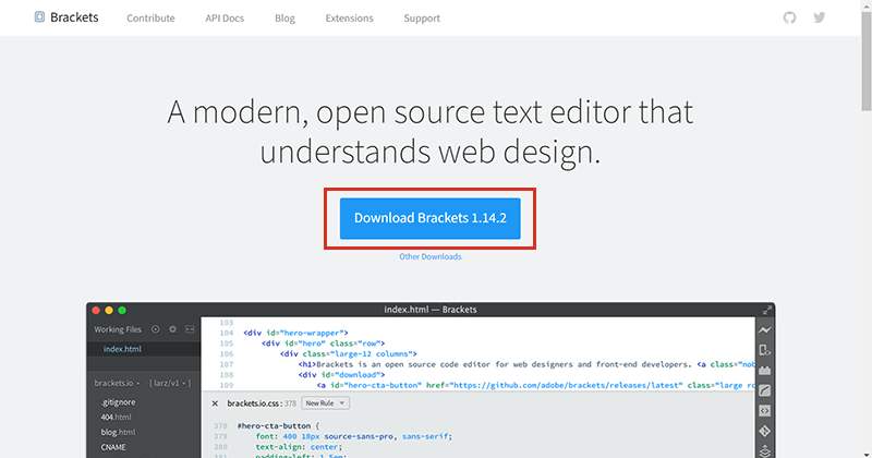 Adobe製の便利なテキストエディタ Brackets の導入と初期設定と最初の準備 Free Style