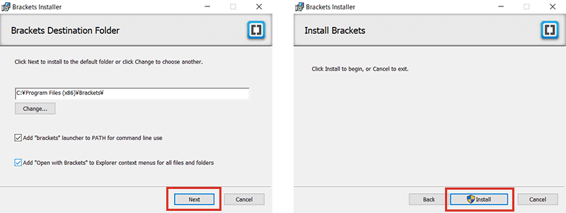 Bracketsのインストールの流れ