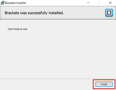 Bracketsのインストール完了