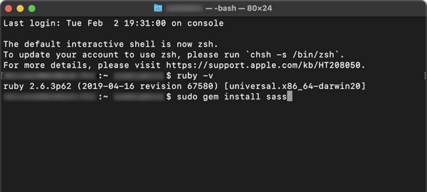 MacにSassをインストールする