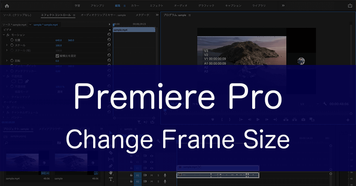 Adobe Premiere Proで動画の表示領域を画面サイズに調整をする | Free Style