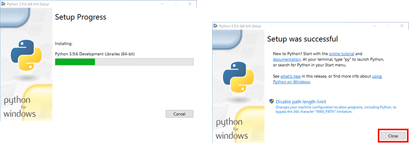 Windows版のPythonのインストール作業