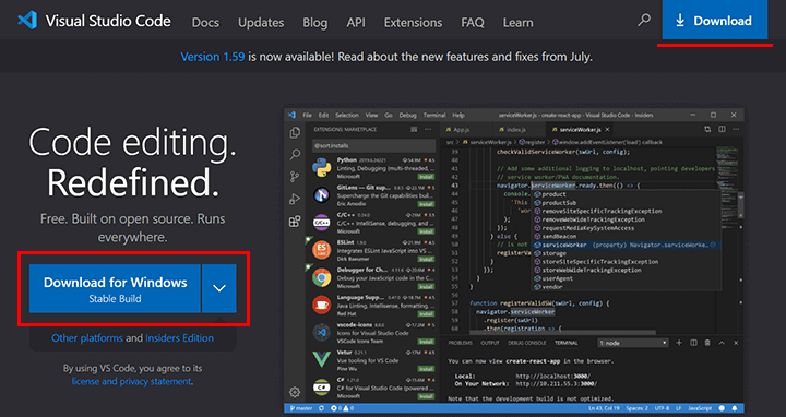 Visual Studio Codeのダウンロード