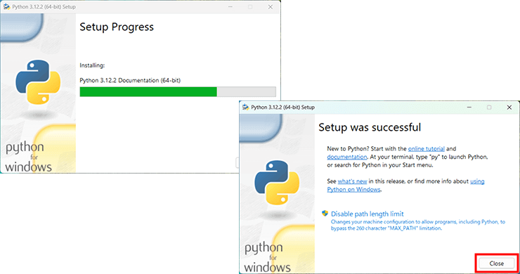 Windows版の最新バージョンのPythonのインストール