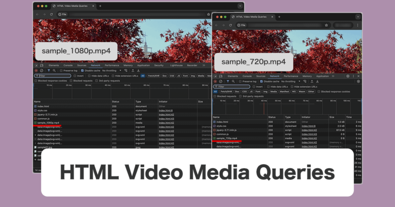 HTMLのvideo要素で読み込む動画を画面幅で切り分ける方法