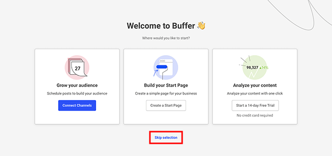 Bufferのアカウント作成時のWelcomeメッセージ