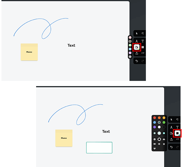 Padletサンドボックスの付箋ツールと図形ツール