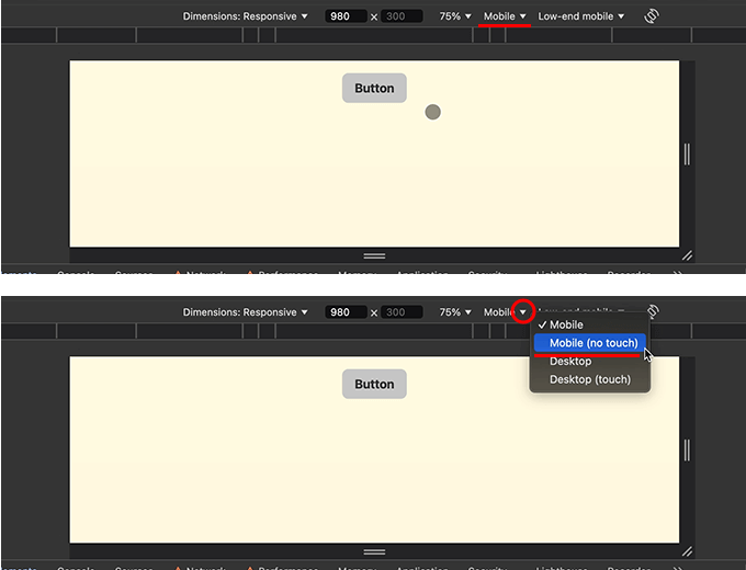 Webブラウザのデベロッパーツールを使ったMobileのタッチ動作の確認