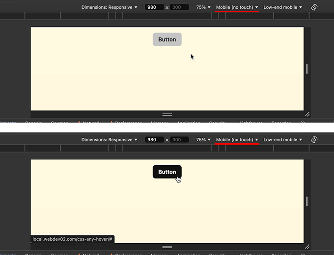 Webブラウザのデベロッパーツールを使ったMobileのマウス操作の確認